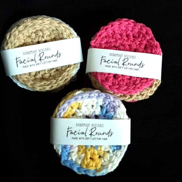 HANDMADE CROCHET FACIAL ROUNDS - Picture 1 of 3